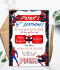Personalized Spiderman Birthday Invitation for Boys | Superhero Party Invite | Custom Digital Invitation
