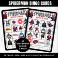 Spiderman Birthday Bingo Cards Printable for Kids | Superhero Party Game