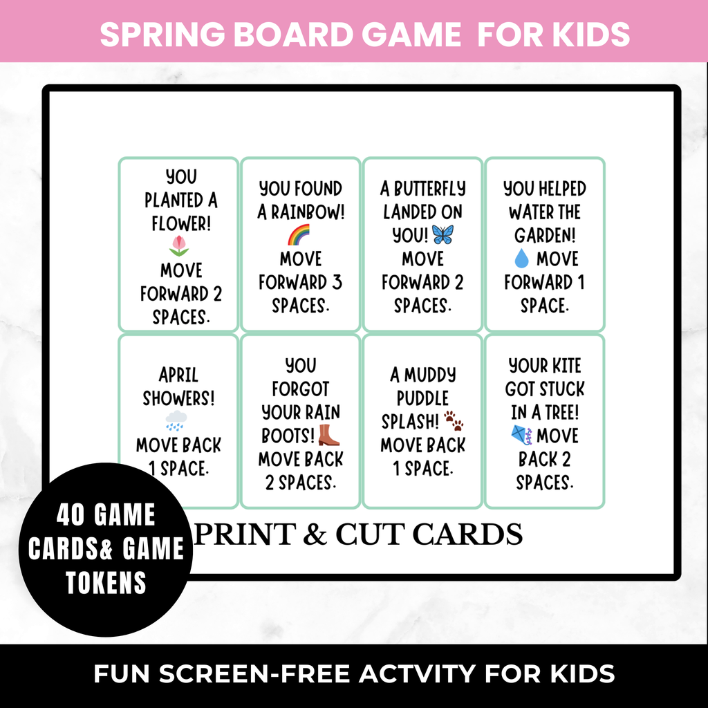 Spring Board Game for Kids Printable