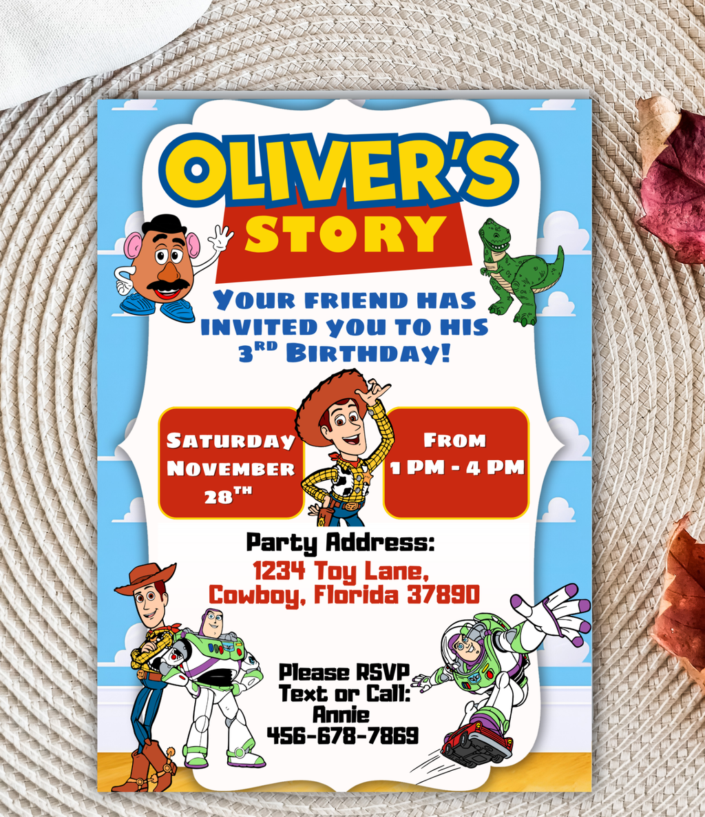 Toy Story Birthday Invitation for Boys | Personalized Toy Story Birthday Invite