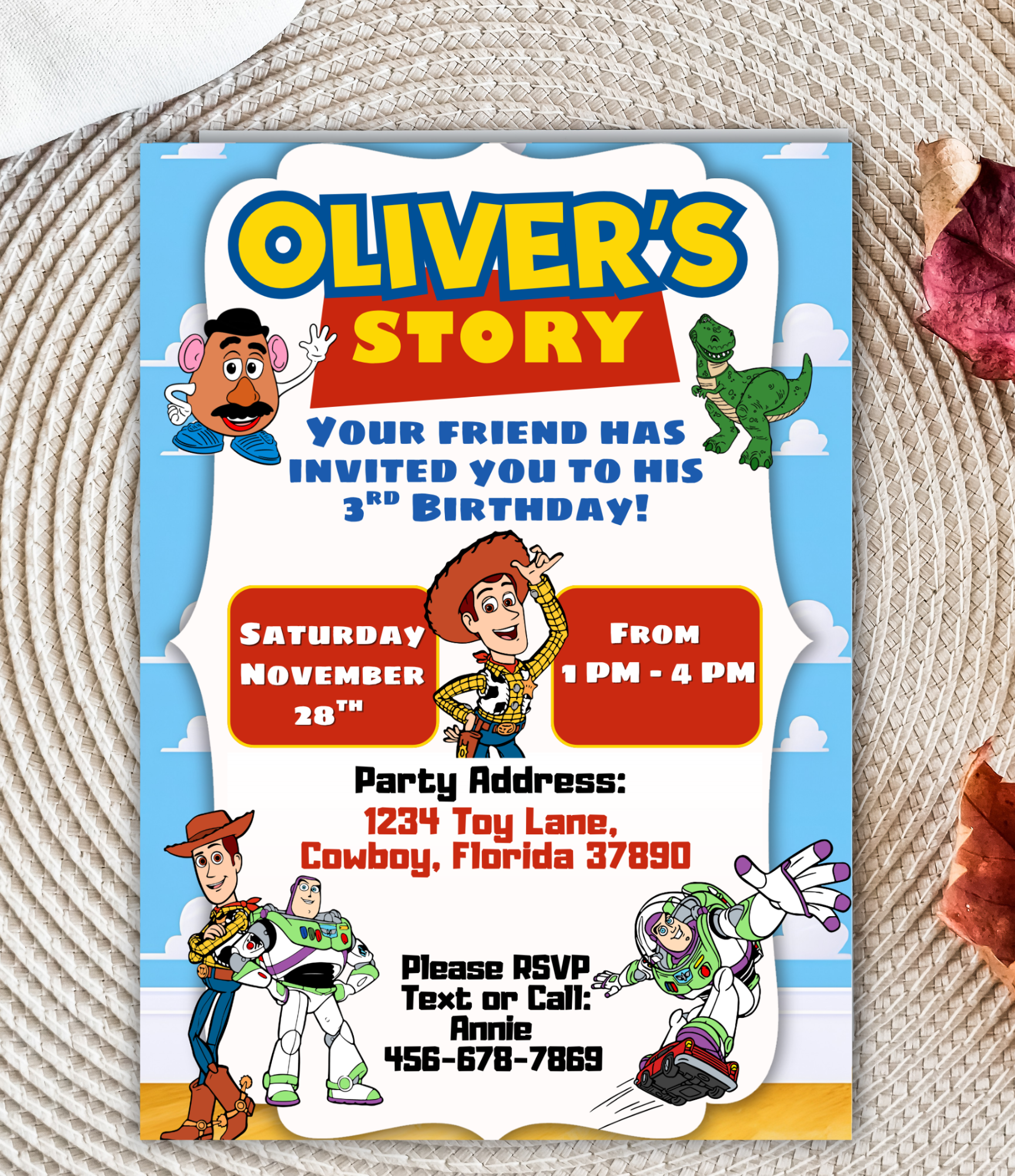 Toy Story Birthday Invitation for Boys | Personalized Toy Story Birthday Invite