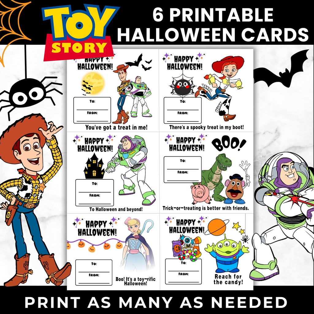 Toy Story Halloween Candy Cards Printable | Classroom Treat Cards PDF