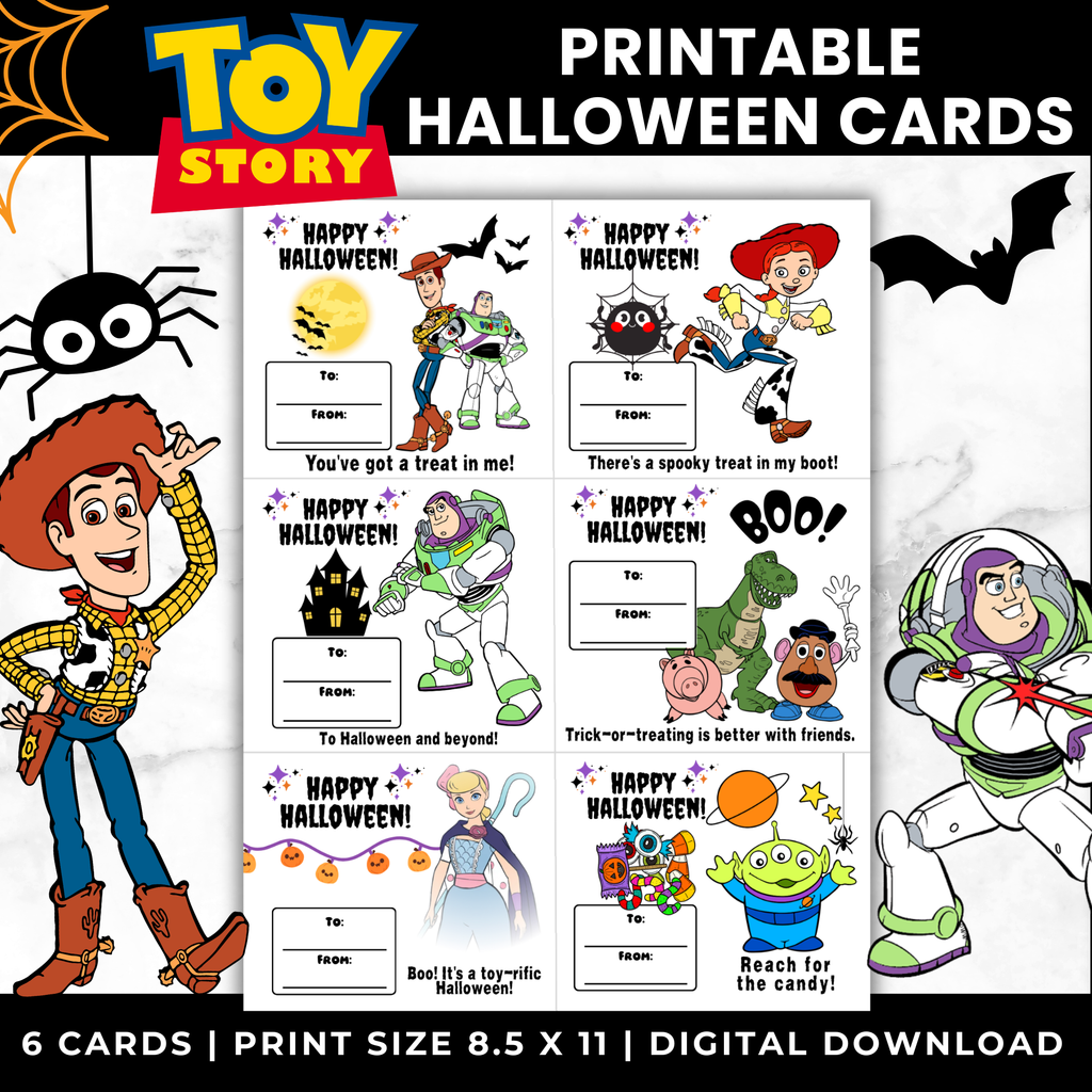 Toy Story Halloween Candy Cards Printable | Classroom Treat Cards PDF