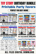 Toy Story Birthday Party Printables Bundle | Personalized Invitation, Bingo Cards, Scavenger Hunt, Memory Match & Custom Coloring Book