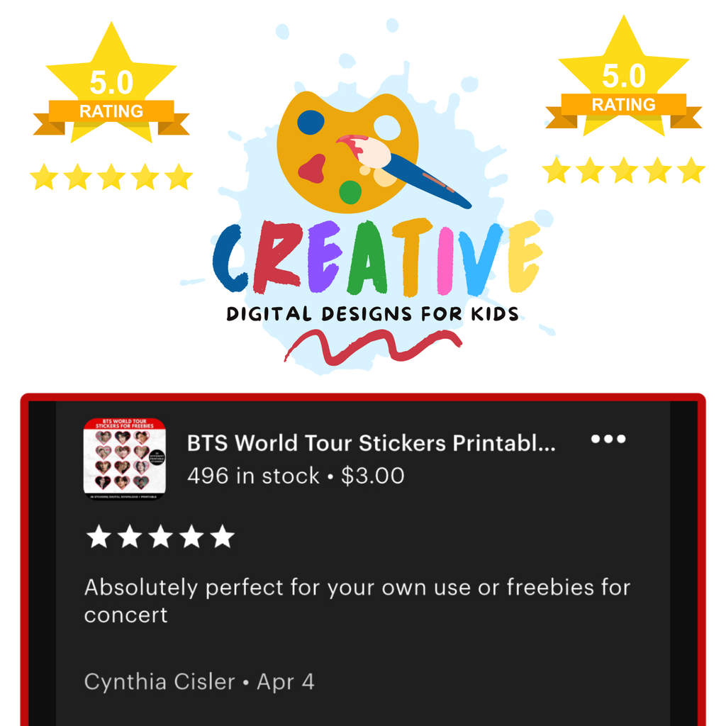 BTS World Tour Stickers Printable | Kpop Sticker Sheet | BTS Army Freebies | Army Party Favors | BTS Printable Stickers | Instant Download