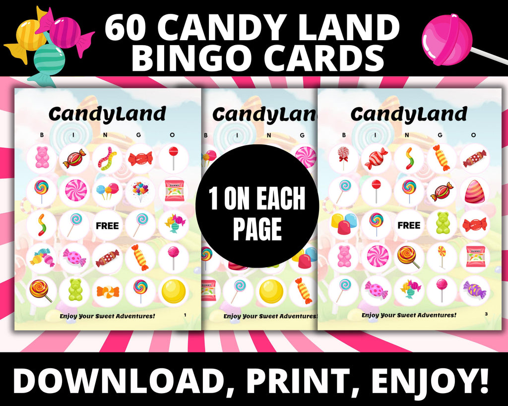 Candy Birthday Bingo Cards for Kids Candy Party Favors
