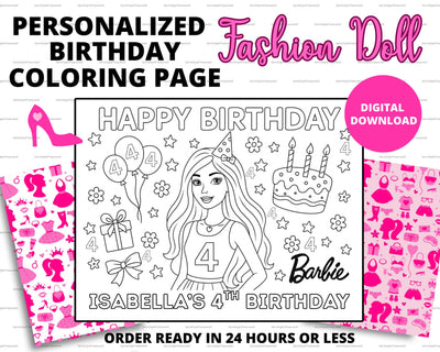 Fashion Doll Party Bag Inserts