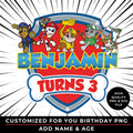 Personalized Paw Rescue Dog Birthday Design | Custom Boy's Birthday Design | Dog Birthday PNG | Patrol Dog Birthday PNG