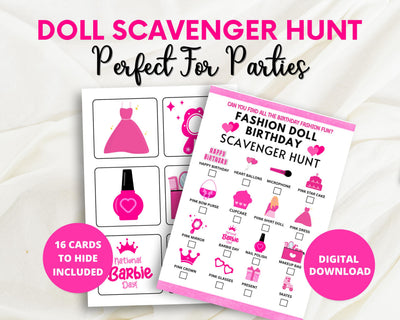 Barbie Doll Scavenger Hunt Printable Birthday Party Game