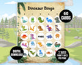 Dinosaur Bingo Game | Dinosaur Birthday Bingo Cards | Kids T-Rex Party Activity | 60 Dino Bingo Cards