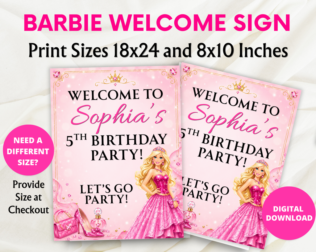 Barbie Birthday Party Printables Bundle