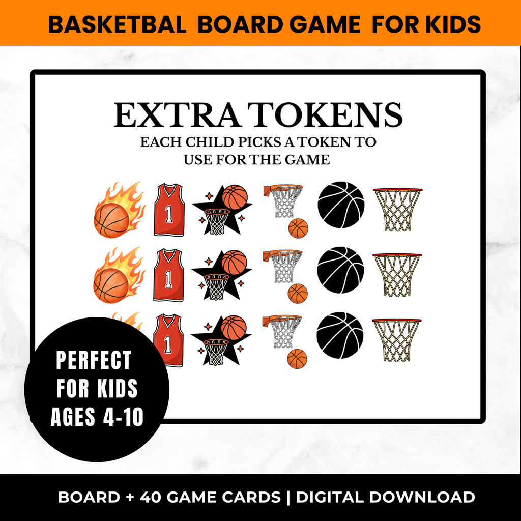 Basketball Board Game for Kids Printable |Sports Party Game