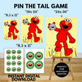 Elmo Pin the Tail Game | Printable Elmo Birthday Party Game | Pin the Sticker on Elmo | Sesame Birthday Game