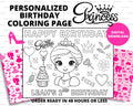 Princess Birthday Printable | Custom Princess Birthday Activity | Princess Party Favor | Princess Birthday Coloring Page