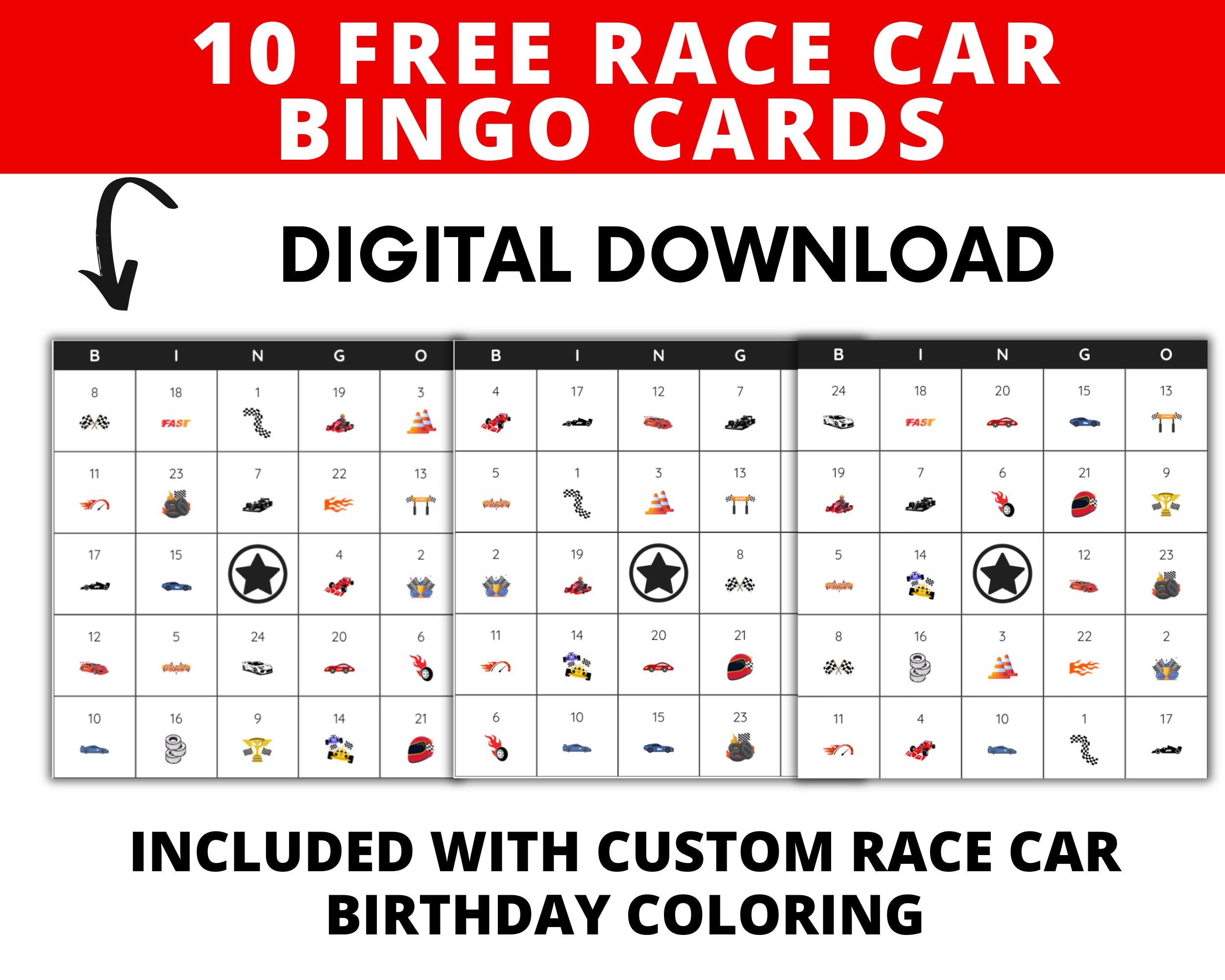 Personalized Race Car Birthday Coloring Activity for Kids Racecar Party Favor |