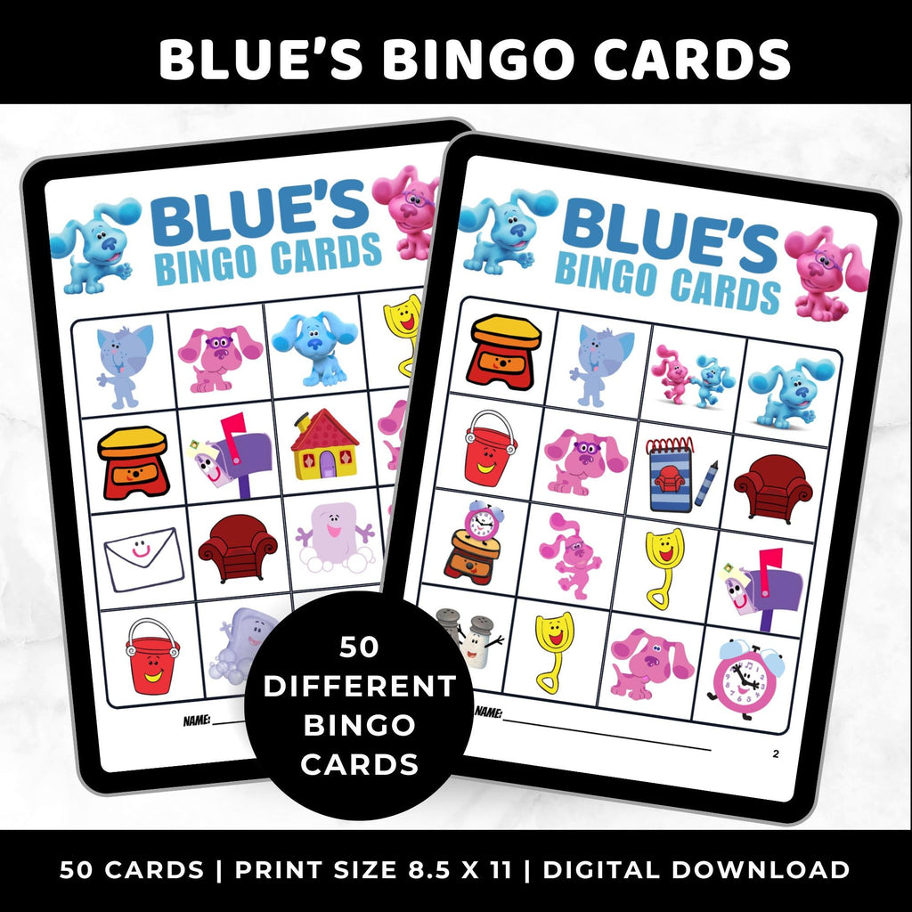 Blue's Bingo Cards | Blue's Clues Birthday Game | Printable Bingo Cards for Kids