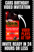 Cars Video Birthday Invitation | Personalized Lightning McQueen Birthday Invite for Boys | Animated Cars Party Invite |
