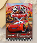 Cars Lightning McQueen Birthday Invitation | Editable Canva Template or Custom 5x7 Digital Invite