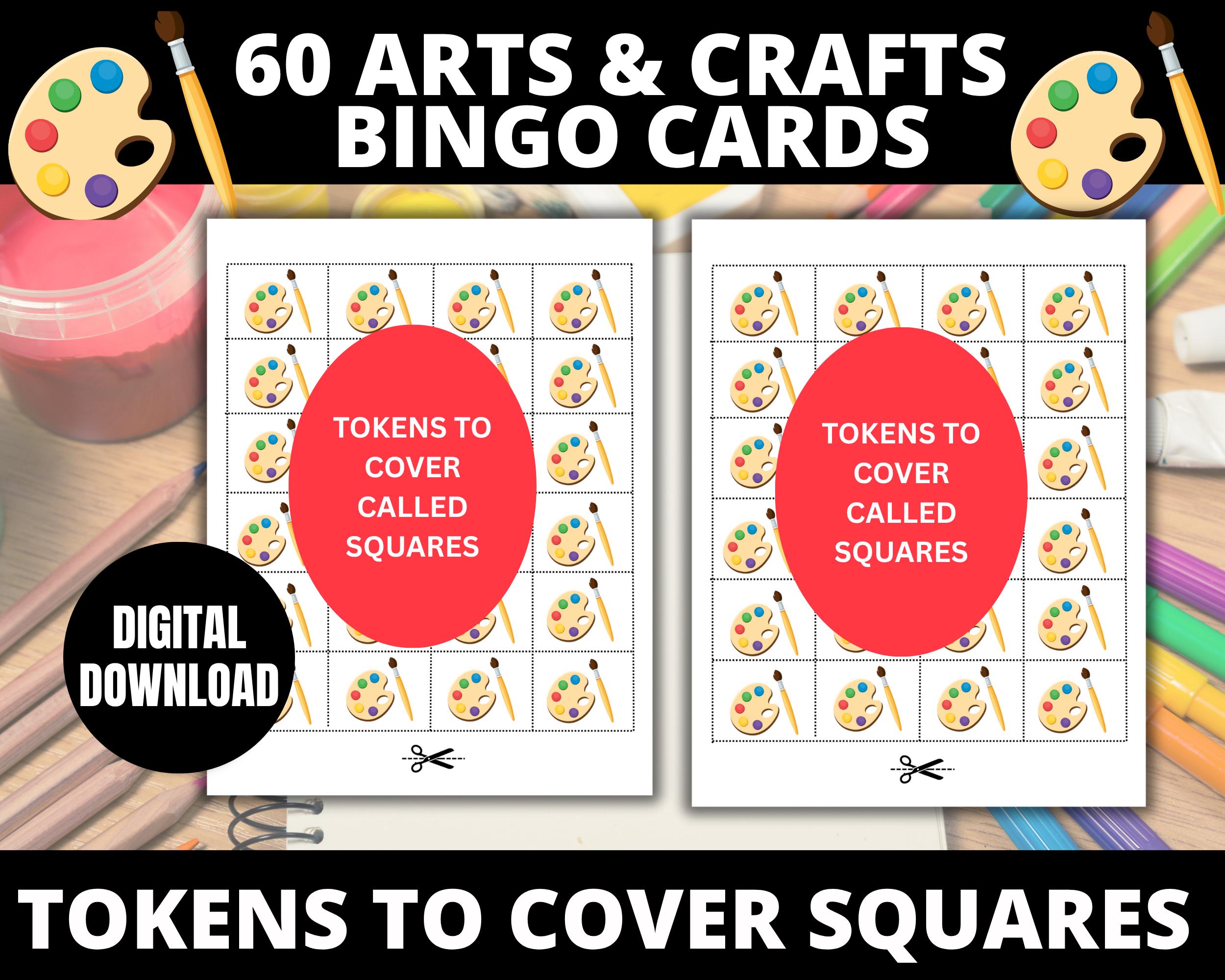 Art Bingo Cards| Arts and Crafts Birthday Bingo Game for Kids