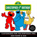 Custom Sesame Birthday PNG for Kids | Sesame Birthday Party Image | Custom Elmo PNG | Cookie Monster Birthday PNG