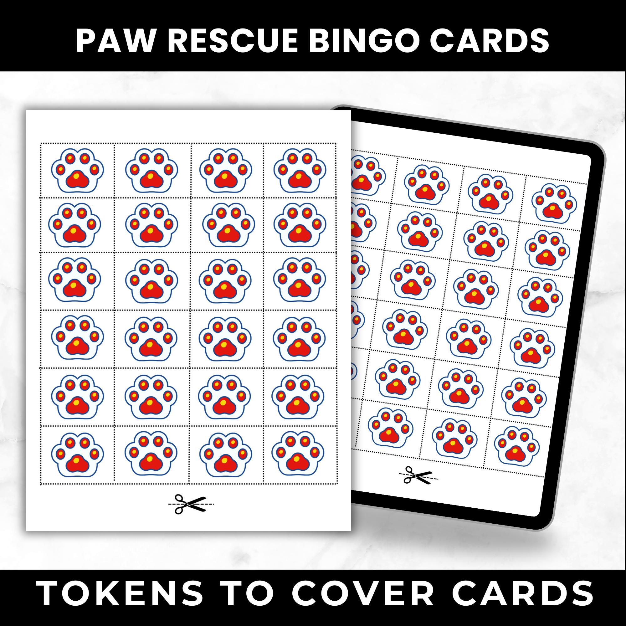 Paw Patrol Bingo Cards | Printable Bingo Cards for Kids