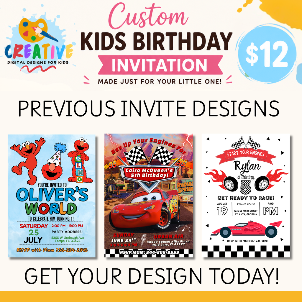 Custom Kids Birthday Invitation | Personalized Party Invite PDF & JPG | Any Theme, Digital Download