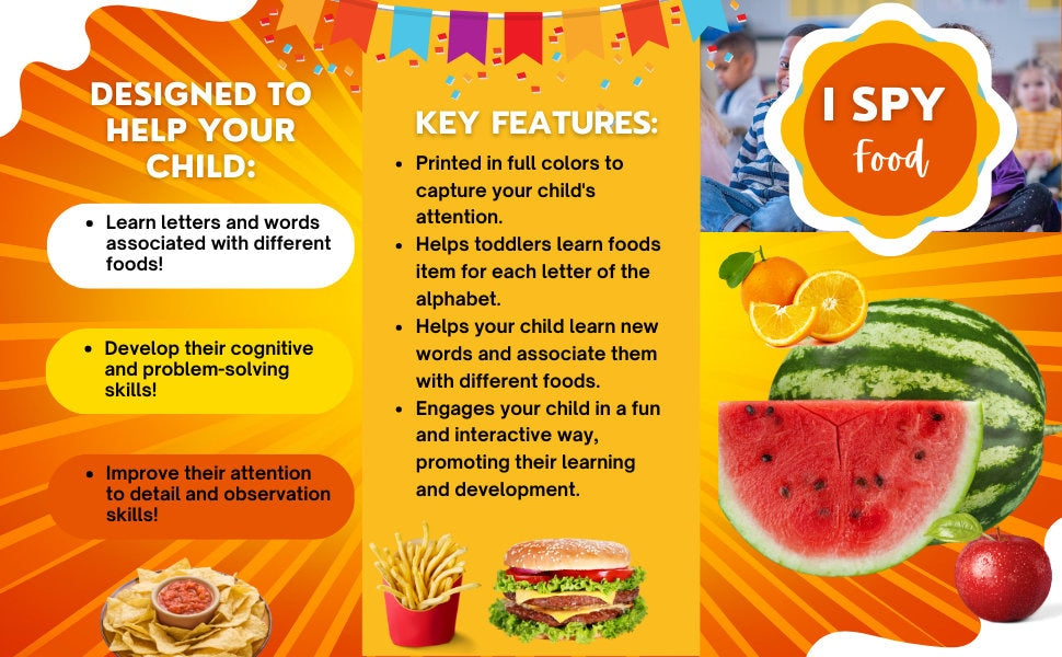 I Spy Food Book for Toddlers: A-Z Printable Game (Ages 1-5)