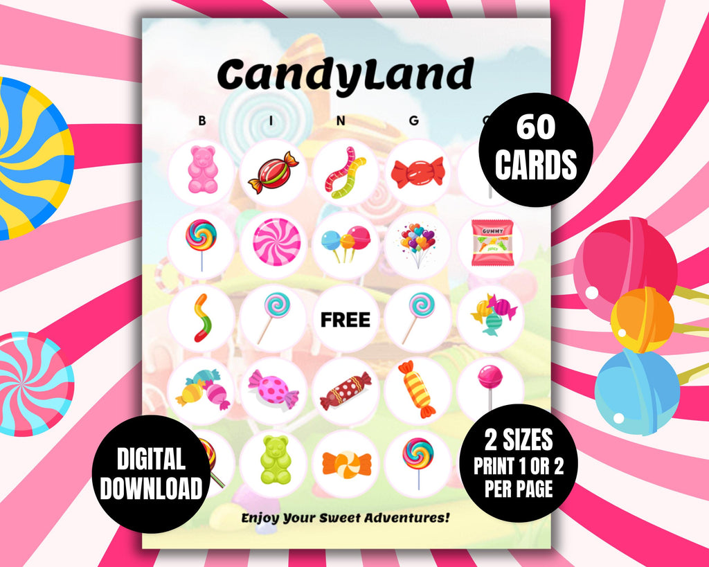 Candy Birthday Bingo Cards for Kids Candy Party Favors