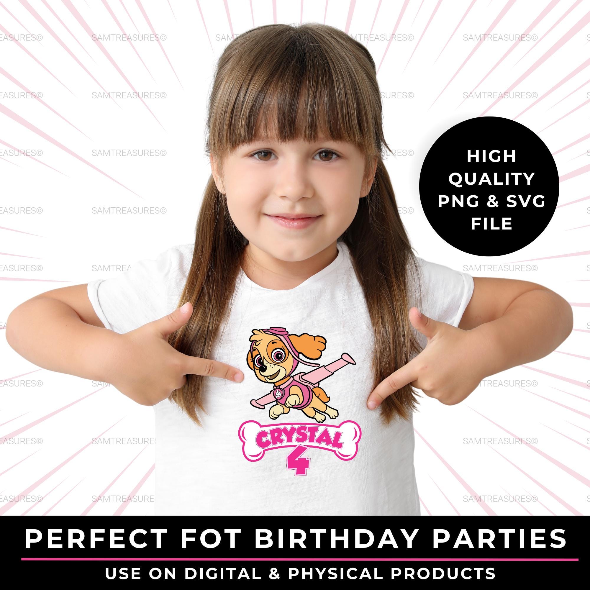 Personalized Skye Dog Birthday PNG | Custom Girl Birthday Design | Girl Dog Birthday Design | Patrol Dog Birthday PNG and SVG