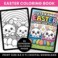 50 Cute Kawaii Easter Coloring Pages for Kids | Easter Bunny Coloring Book Printable Ages 3–8