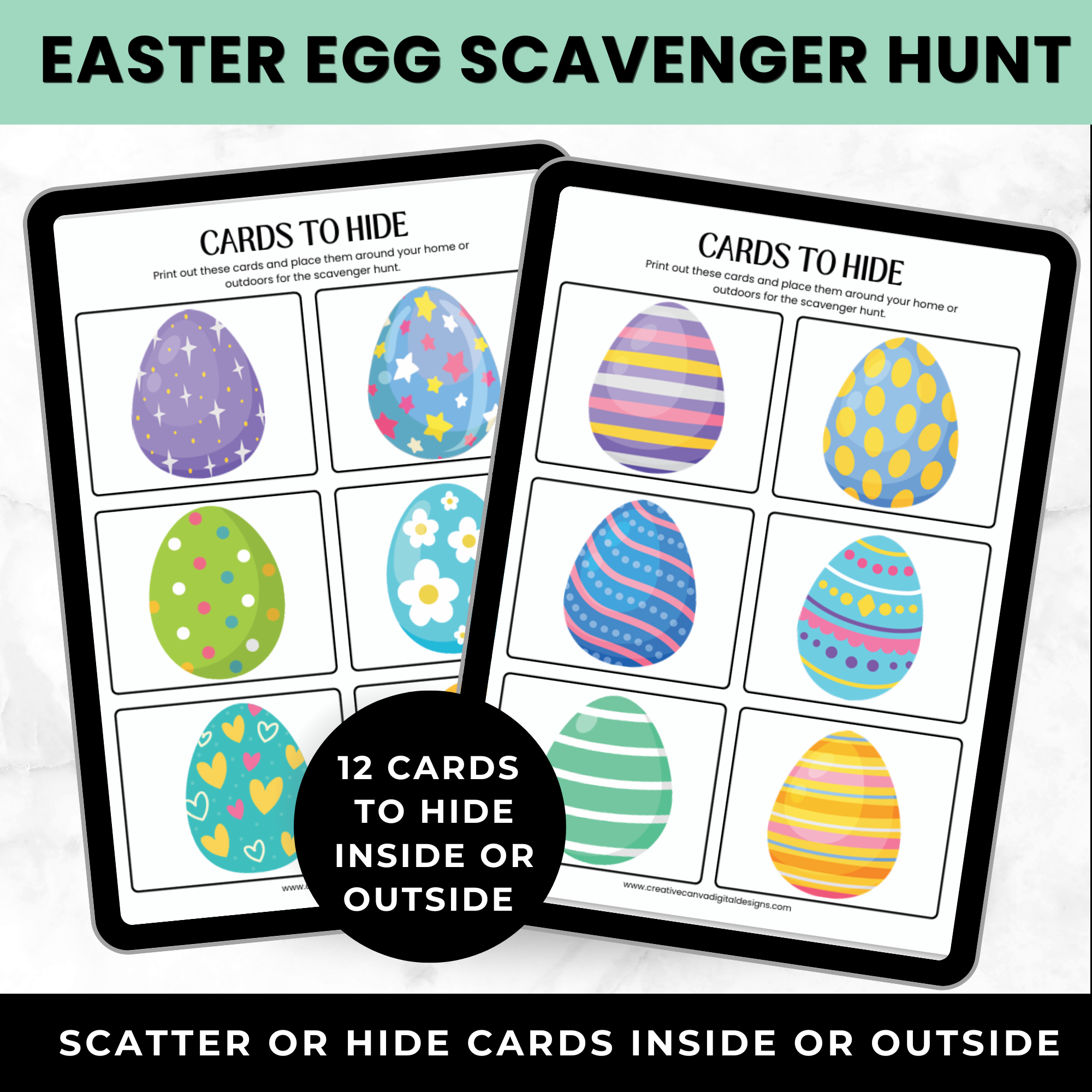 Easter Egg Scavenger Hunt Printable for Kids | Easter Hunt Game Checklist | Indoor Outdoor Easter Activity