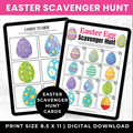 Easter Egg Scavenger Hunt Printable for Kids | Easter Hunt Game Checklist | Indoor Outdoor Easter Activity