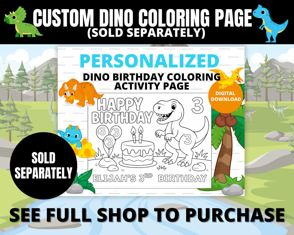 Dinosaur Scavenger Hunt Birthday Activity | Printable Dino Party Game for Kids  | Dino Birthday Games