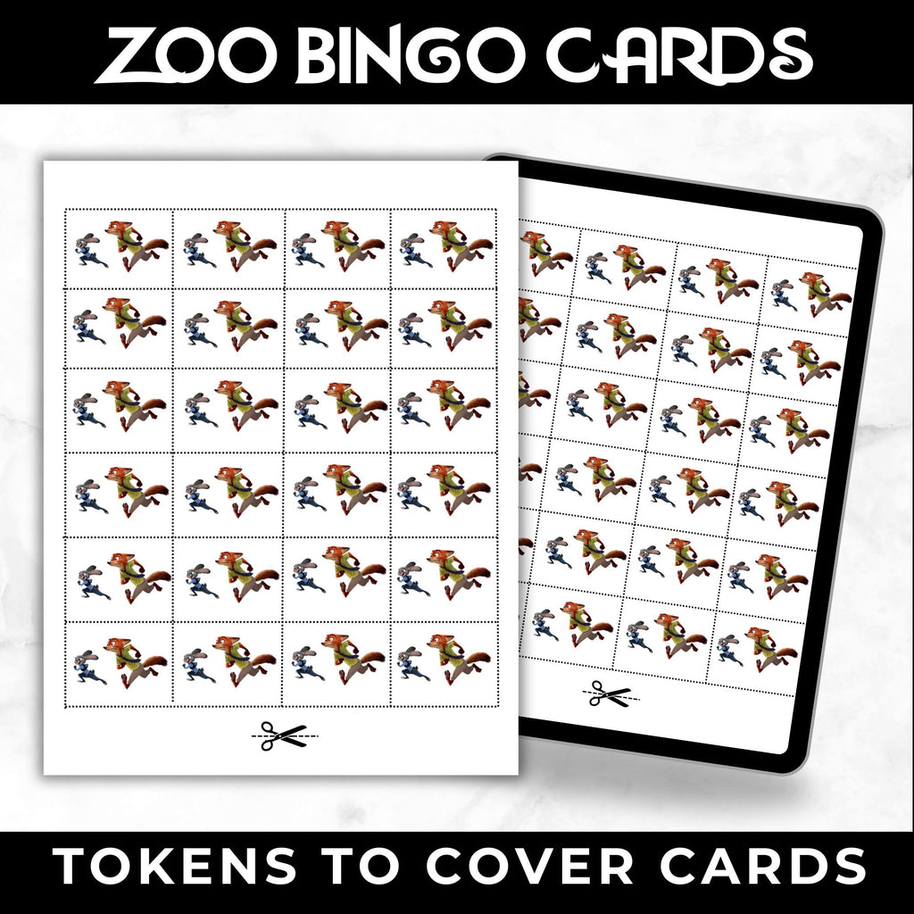 ZooTopia Movie Bingo Cards | Family Movie Night Game
