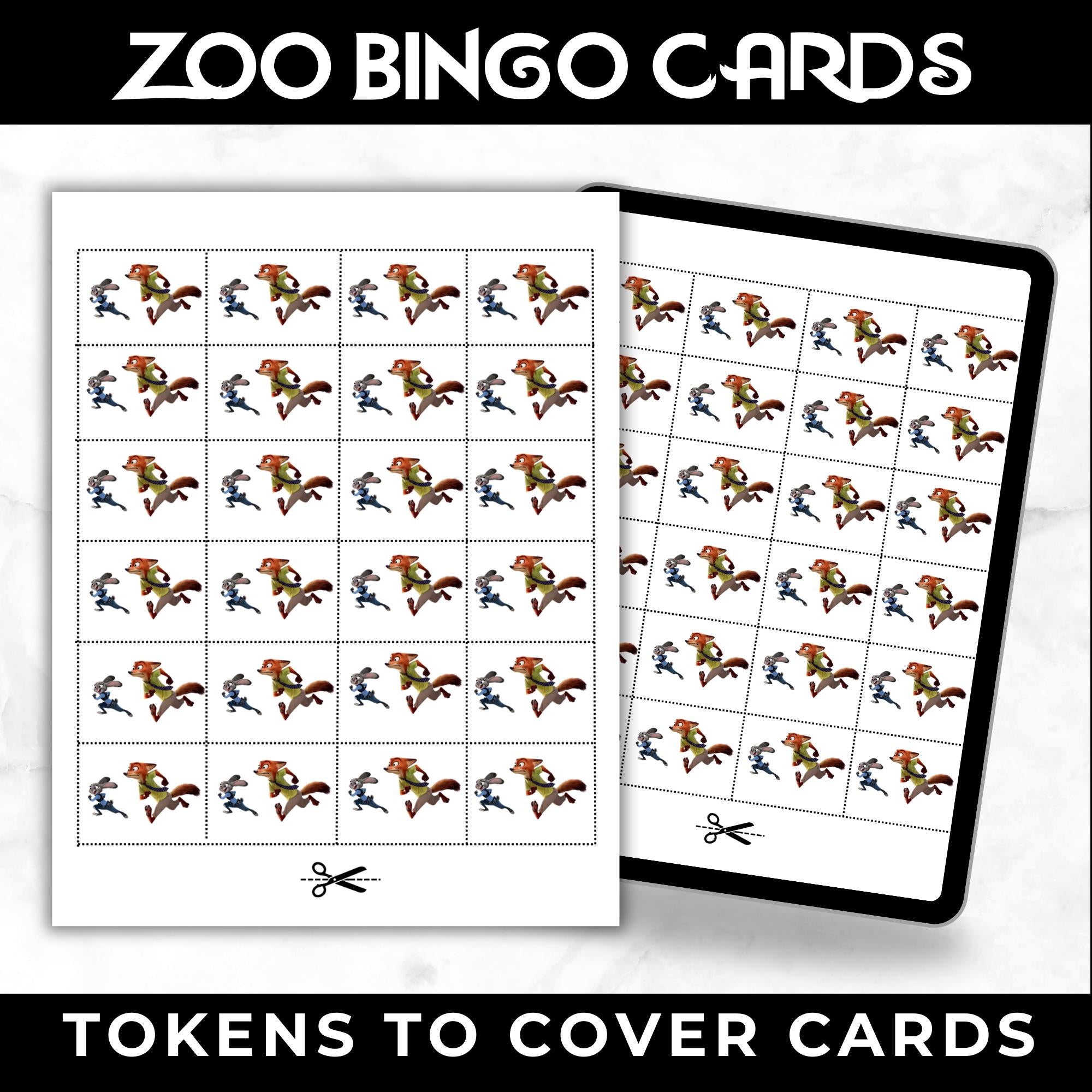 ZooTopia Movie Bingo Cards | Family Movie Night Game