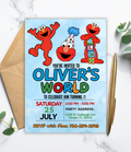 Elmo Birthday Invitation for Boys | Personalized Birthday Invite | Custom Kids Party Invitation | Ready in 24 Hours