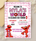Girly Elmo Birthday Invitation for Girls | Personalized Elmo First Birthday Invite | Sesame Street Toddler Birthday Invitation