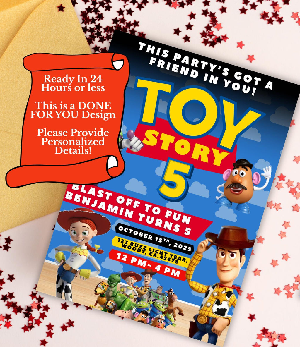 Toy Birthday Invitation | Toy Party Digital Invitation for Kids | Printable Toy Birthday Invite for Kids |  Done for You Birthday Invitation