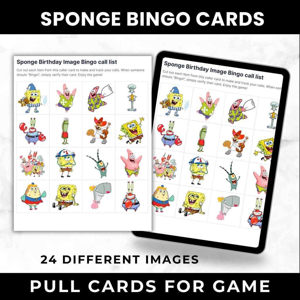 Personalized SpongeBob Under the Sea Birthday Bingo Game | SpongeBob Birthday Party Game |Ocean Party Game | Custom Birthday Bingo Cards