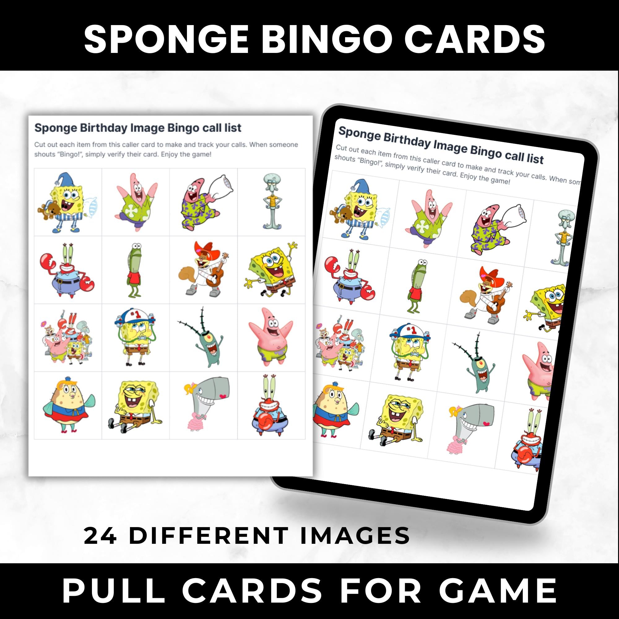 Personalized SpongeBob Under the Sea Birthday Bingo Game | SpongeBob Birthday Party Game |Ocean Party Game | Custom Birthday Bingo Cards