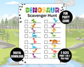 Dinosaur Scavenger Hunt Birthday Activity | Printable Dino Party Game for Kids  | Dino Birthday Games