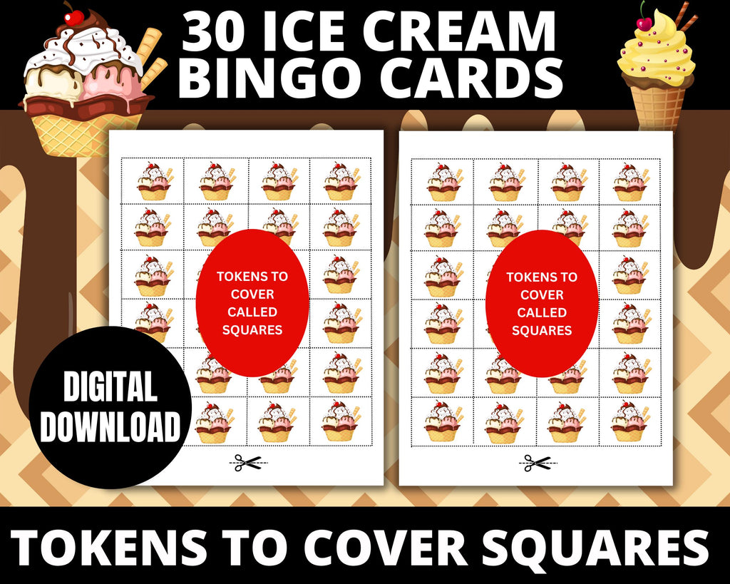 30 Ice Cream bingo game printable, product image 5