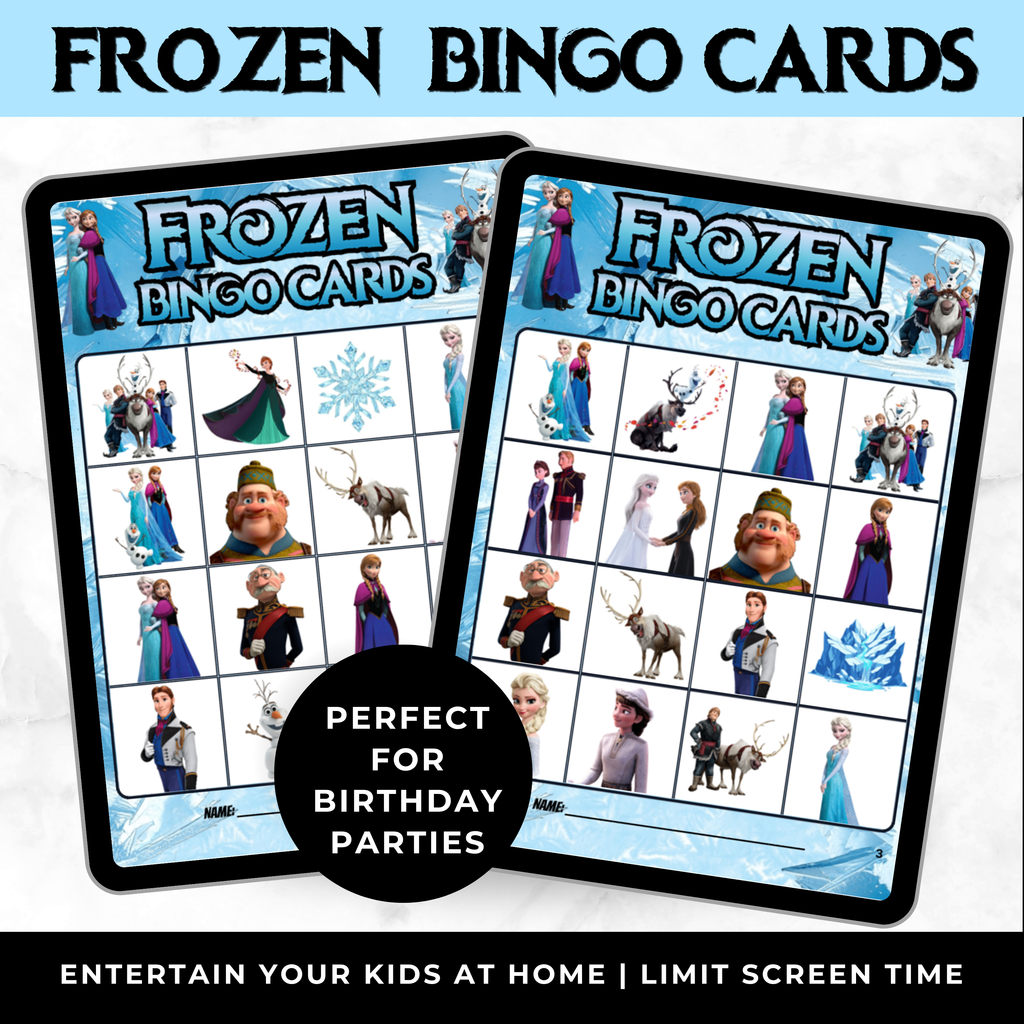 Frozen Bingo Cards Printable | Frozen Birthday Party Game for Kids | Toddler Party Activity