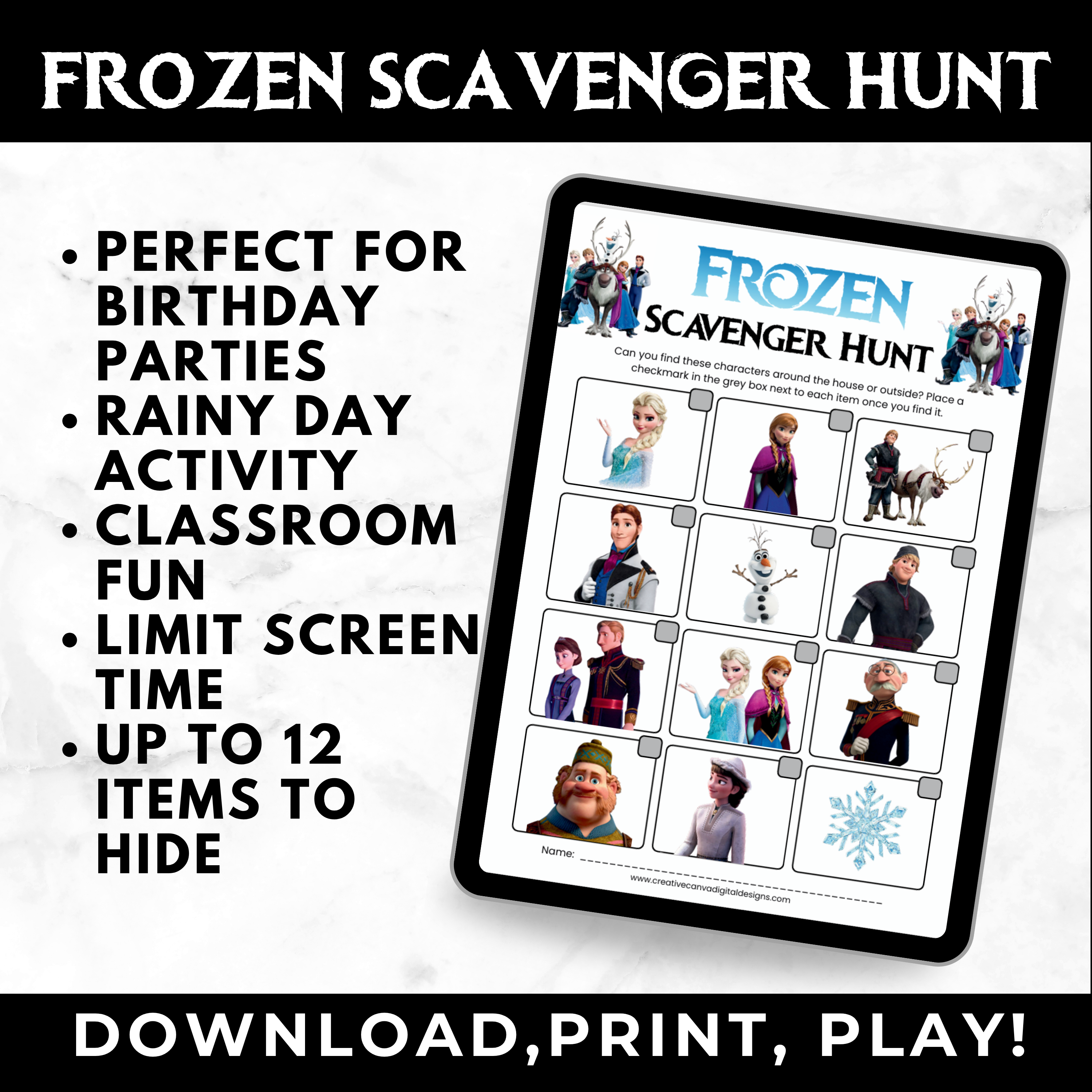 frozen birthday party games for kids