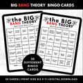 Big Bang Theory TV Show Bingo Cards Printable – Adult Watch Party Game, Nerd TV Show Binge Night Bingo, Sitcom Party Game, Instant Download