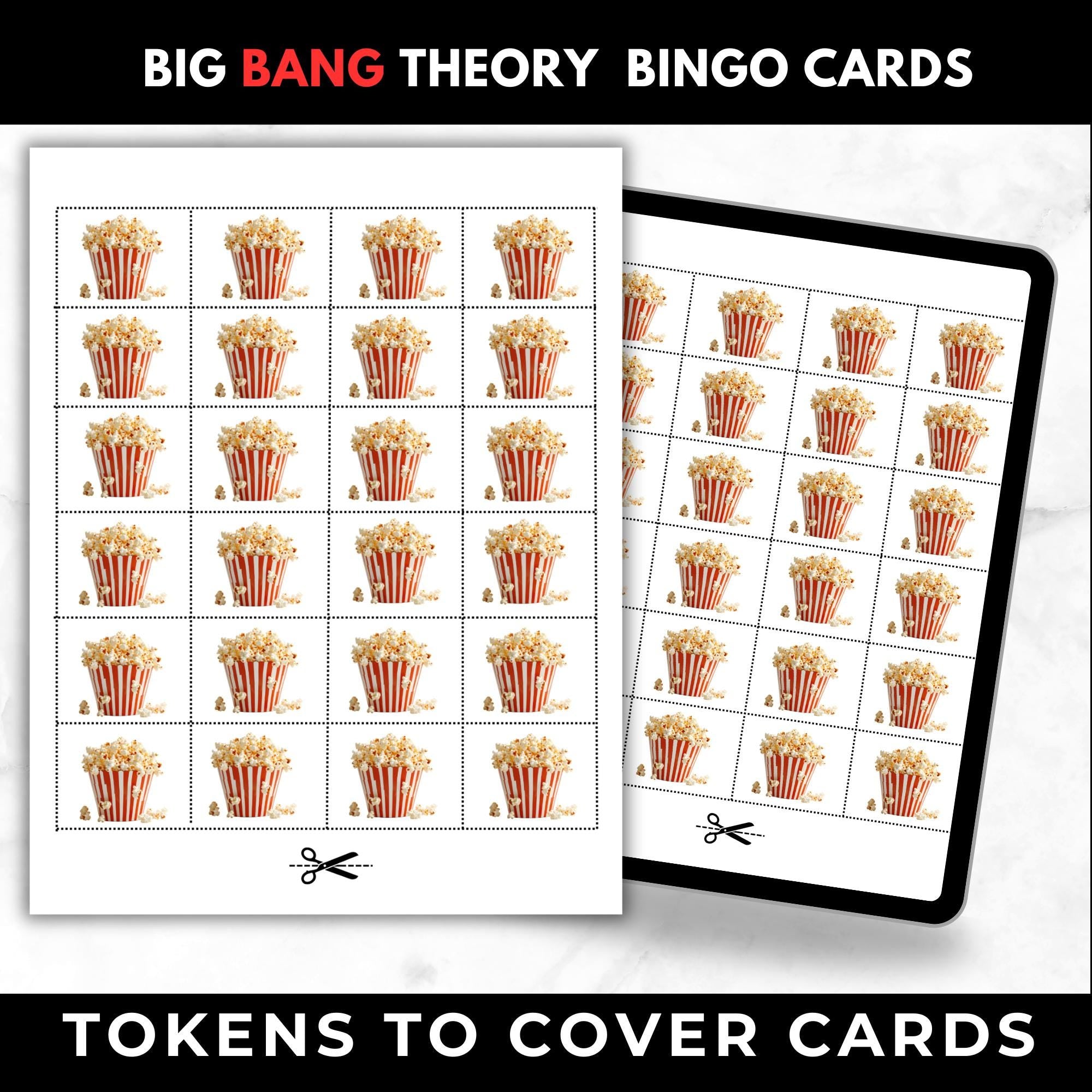 Big Bang Theory TV Show Bingo Cards Printable – Adult Watch Party Game, Nerd TV Show Binge Night Bingo, Sitcom Party Game, Instant Download