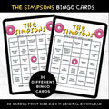 Simpsons Bingo Cards Printable –Adult Watch Party Game, Animated TV Show Binge Night, 90s Sitcom Party Game, Instant Download