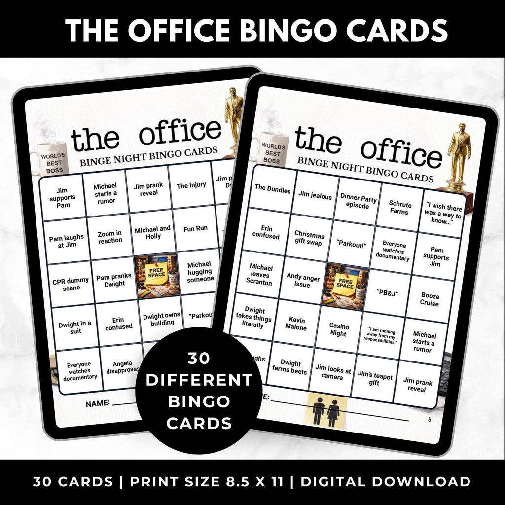 The Office Bingo Cards Printable –Adult Watch Party Game, TV Show Bingo Night, Funny Girls Night In Party Game, Instant Download