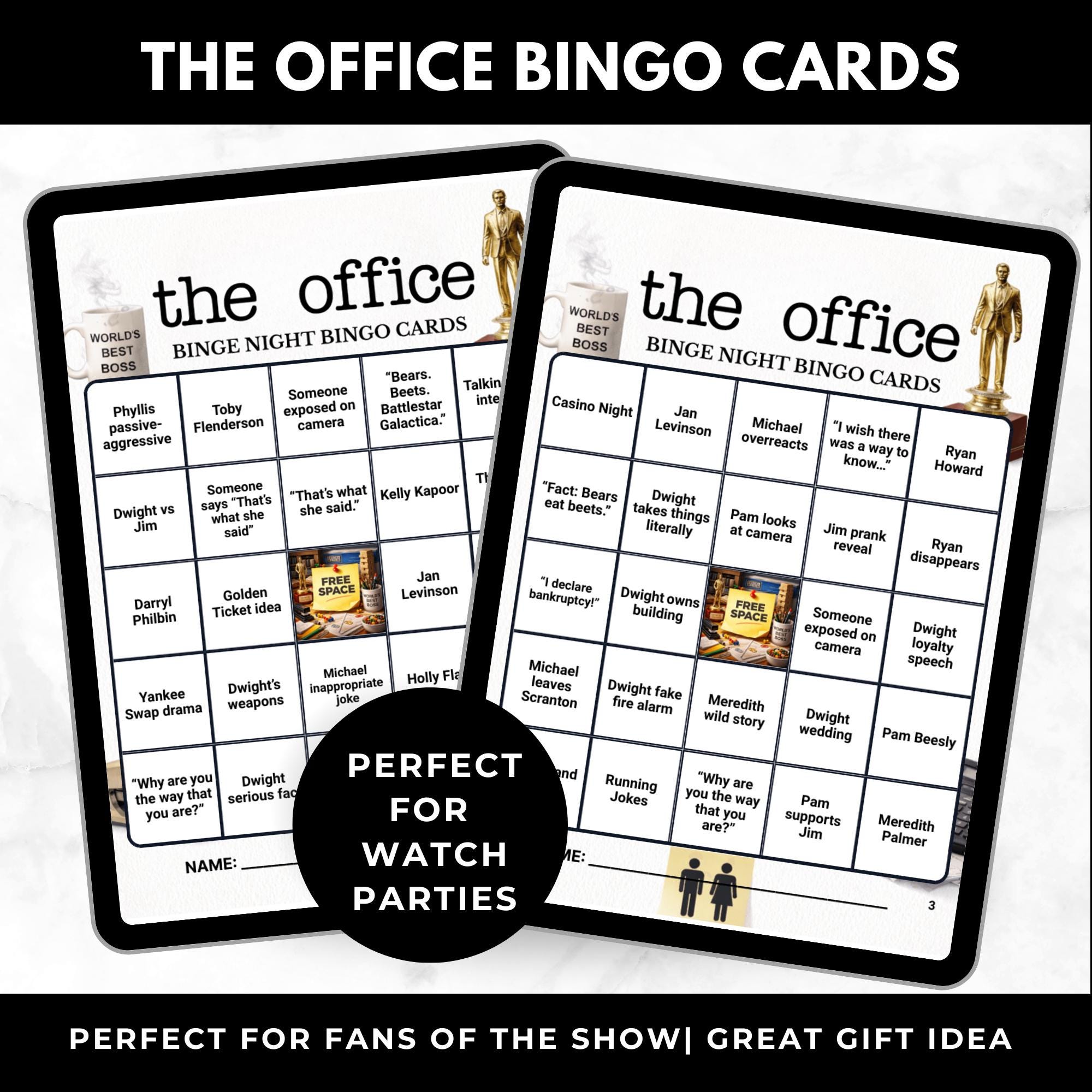 The Office Bingo Cards Printable –Adult Watch Party Game, TV Show Bingo Night, Funny Girls Night In Party Game, Instant Download