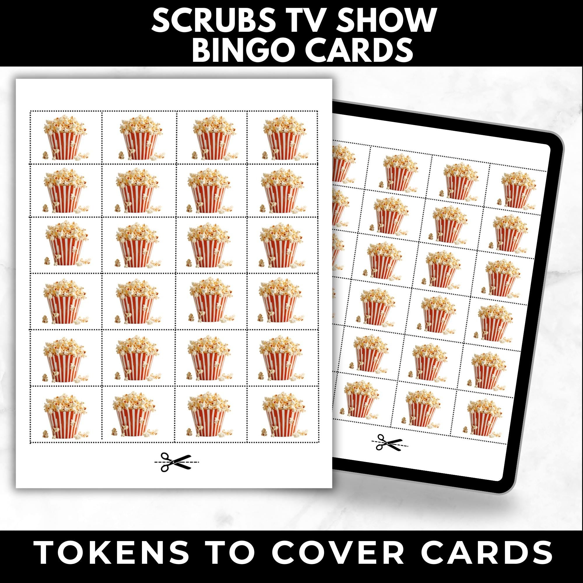 Scrubs TV Show Bingo Game | Adult Bingo Cards | Watch Party Printable | Instant Digital Download | TV Show Party Game | Scrubs Fan Gift